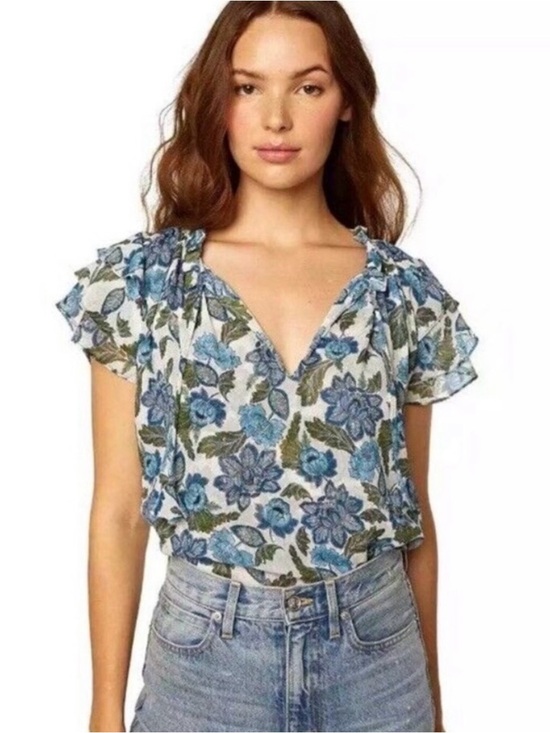 Misa Los Angeles Tops - MISA Los Angeles Maria Top in Flora Azulia size large luxury floral peasant boho